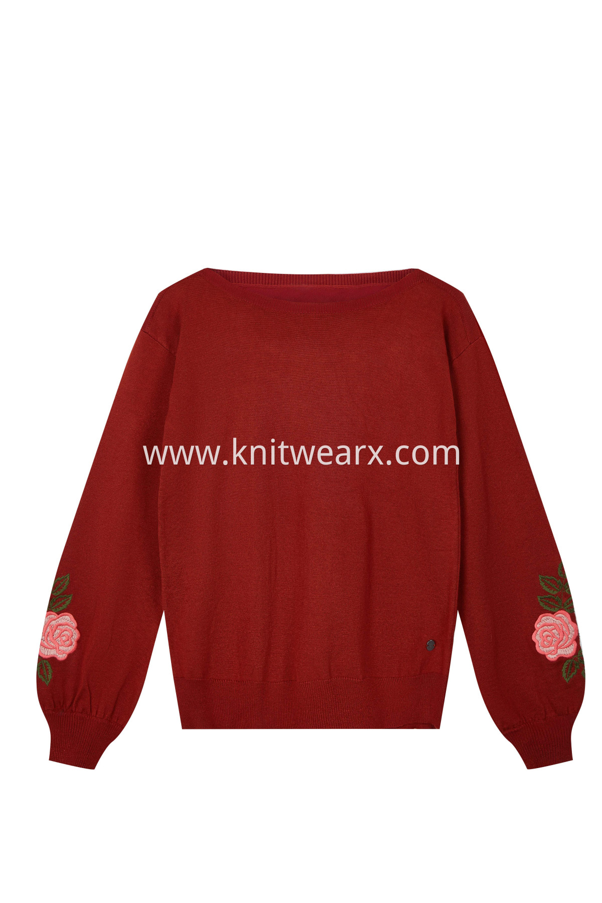 Women's Embroidered Long Sleeve Pullover Sweater